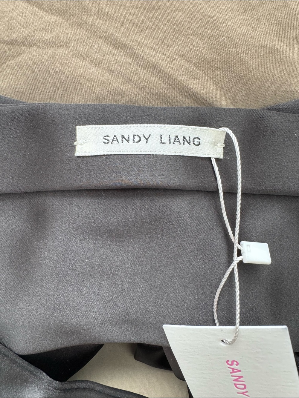 Sandy Liang Black Satin Bow Belt - Picture 3 of 8